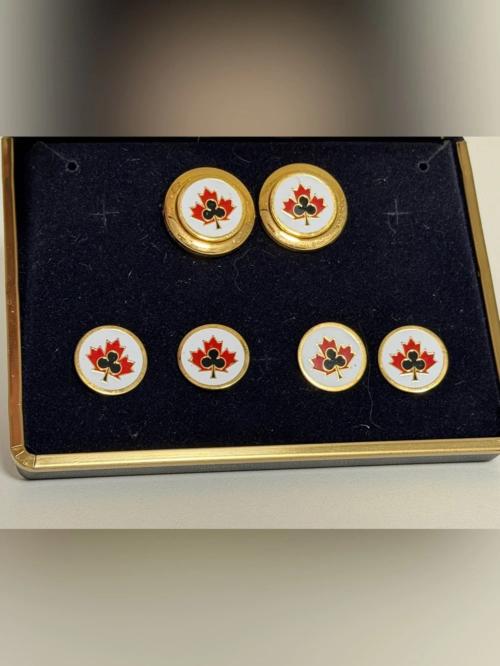 Vintage Classic Blazer Sportscoat Jacket Buttons Set Canadian Maple Leafs 6 pc